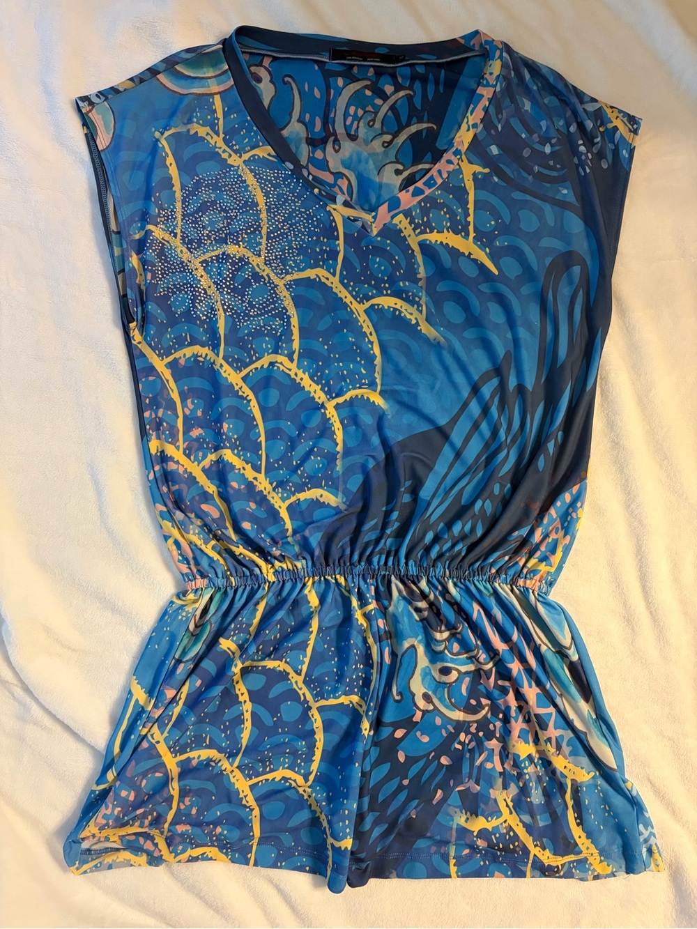 Vintage Ed Hardy Y2K Blue Graphic Print Romper - Size Medium